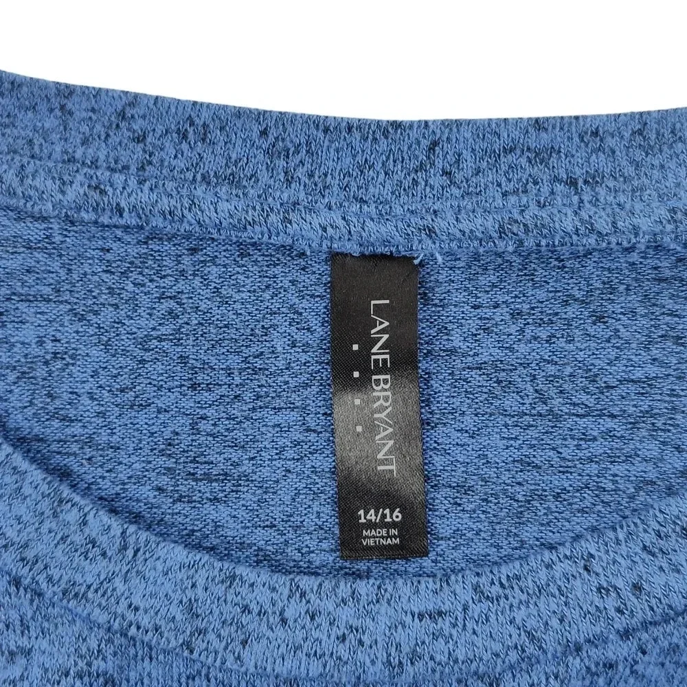 Lane Bryant Women's Size 14/16 Marled Blue 3/4 Sleeves Knit Top